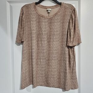 Brown Snake Skin  Patterned Women's Top